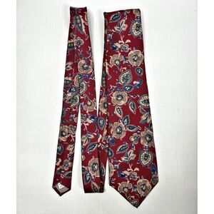 Mens Italian Silk Preppy Tie Made USA Formal Business Vintage Floral